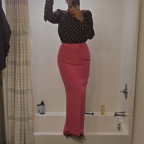 Pink Maxi Pencil Skirt - Picture 3 of 10